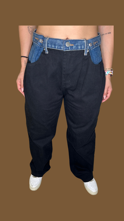 CONTRAST DENIM PANT