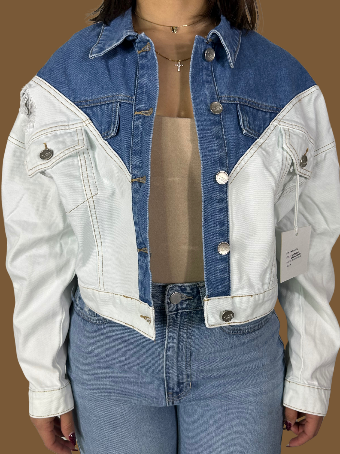 OVERSIZED CROP DENIM JACKET