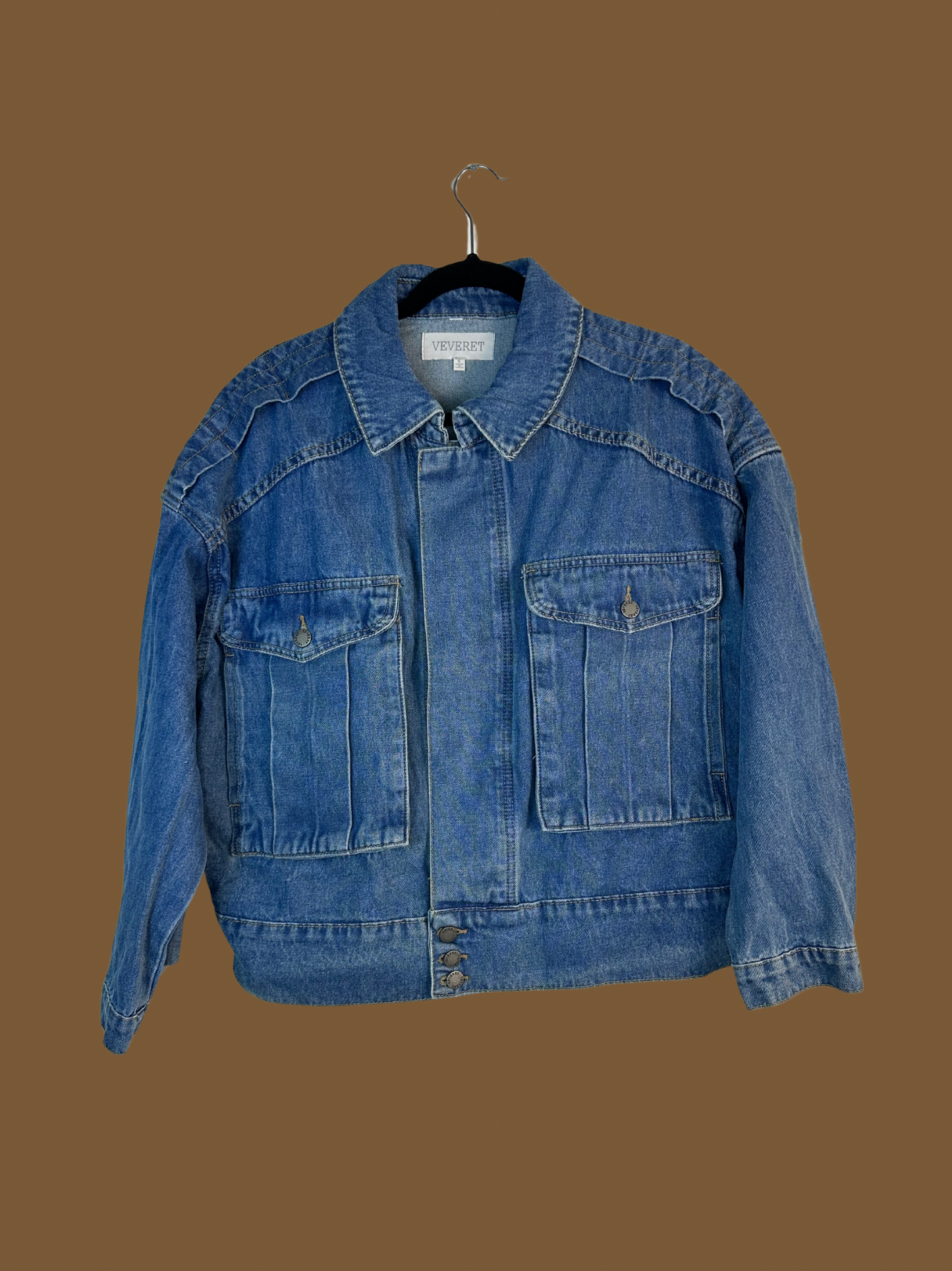 OVERSIZED CARGO DENIM JACKET