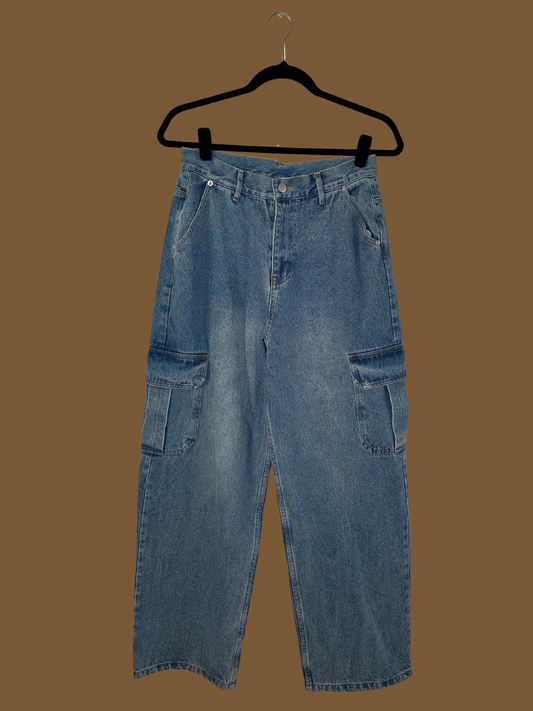 DENIM CARGO PANTS